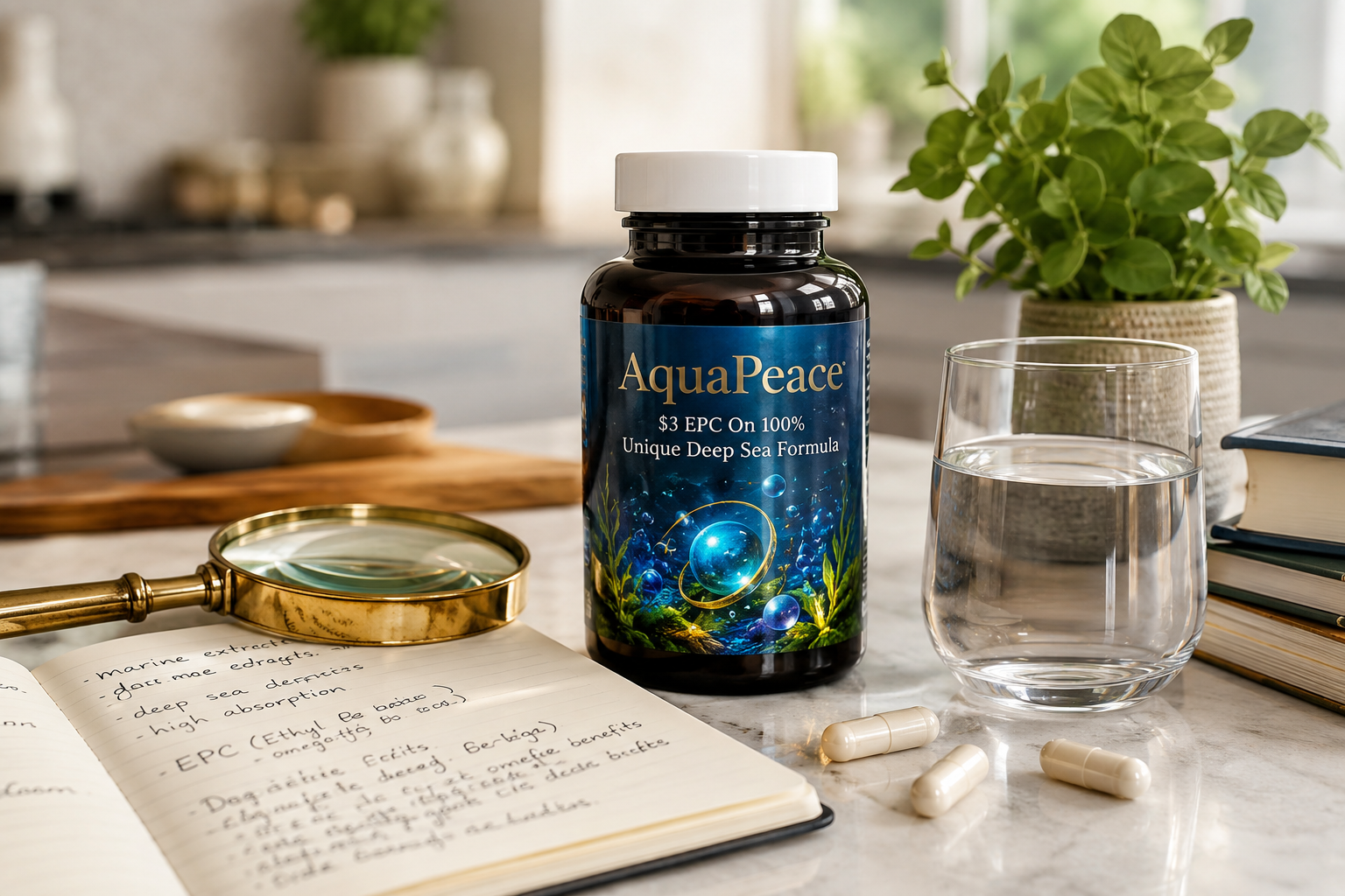 AquaPeace - $3 EPC On 100% Unique Deep Sea Formula Dietary Supplements review image from Supplement Skeptic