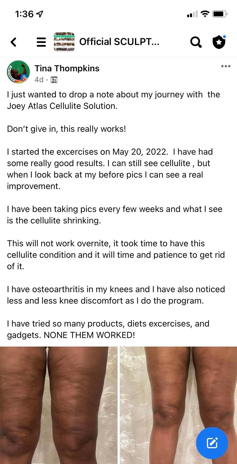 Cellulite Gone- No Weight Loss No Gym Routine Women's Health review image from Supplement Skeptic