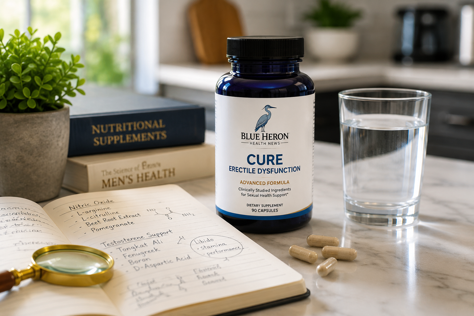 Cure Erectile Dysfunction - Blue Heron Health News Men's Health review image from Supplement Skeptic