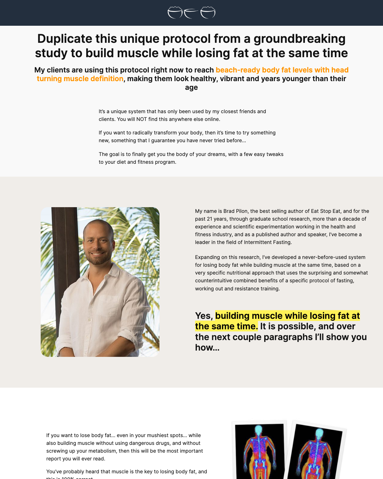 Screenshot of the Anabolic Fasting sales page — open current offer