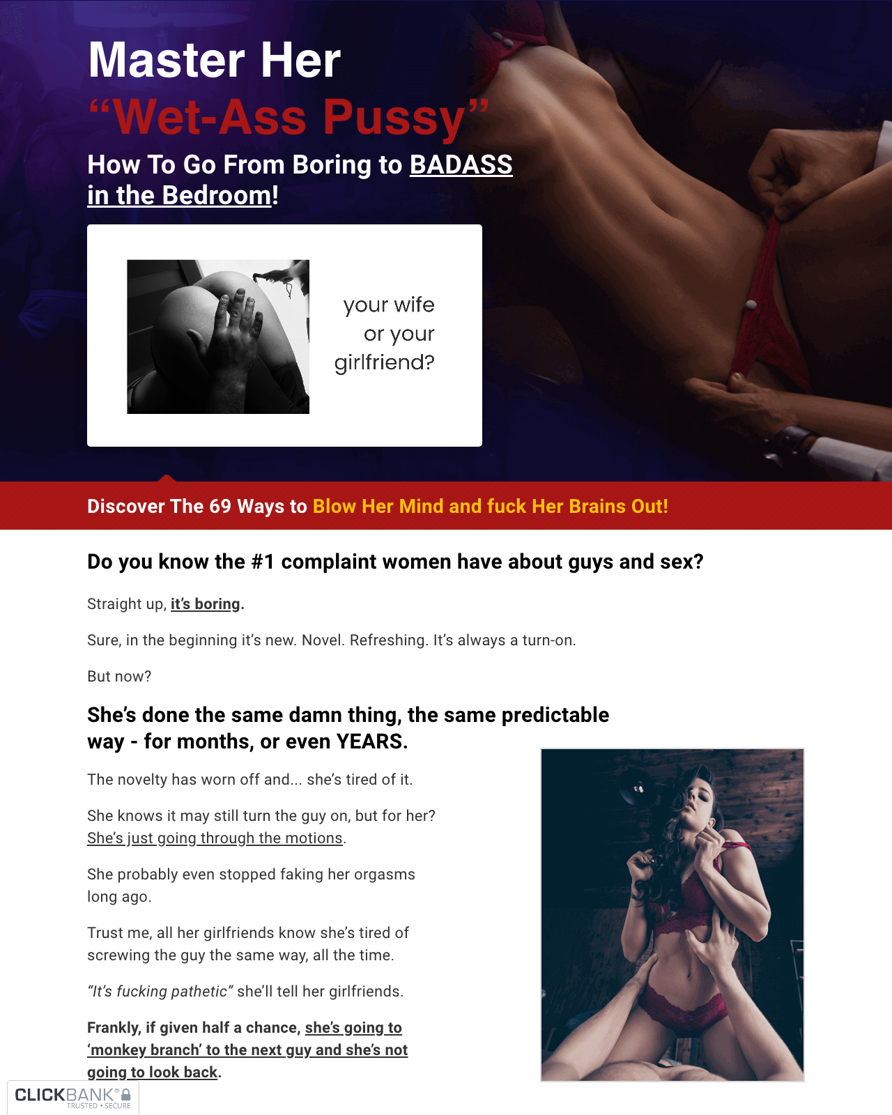 Screenshot of the Bedroom Boss sales page — open current offer