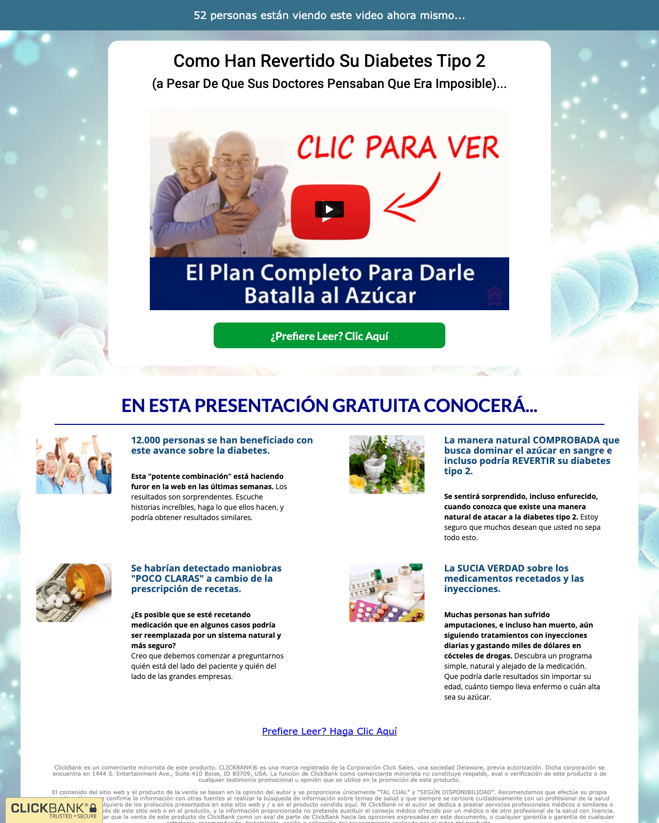 Screenshot of the Clave Diabetes Tipo 2 - Diabetes´s Natural Control. sales page — open current offer