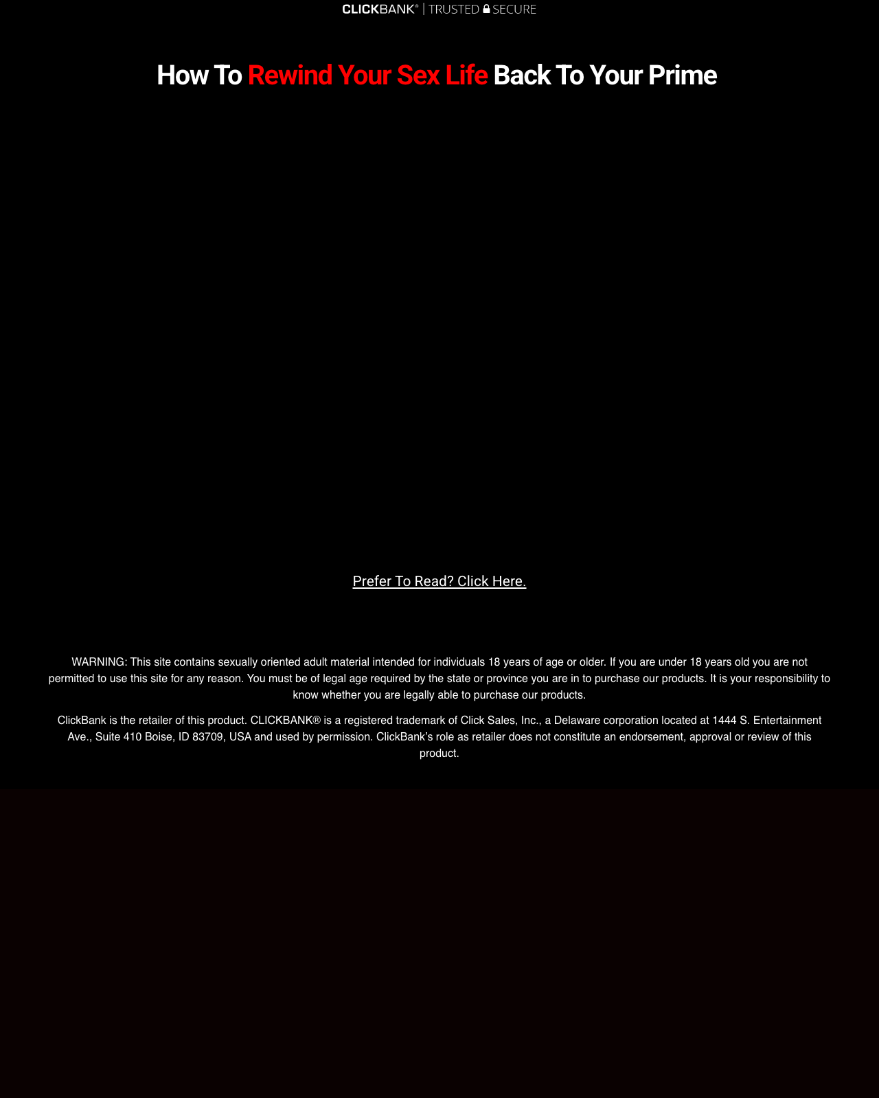 Screenshot of the Erect On Command: Highest Converting New Mens Health Offer sales page — open current offer
