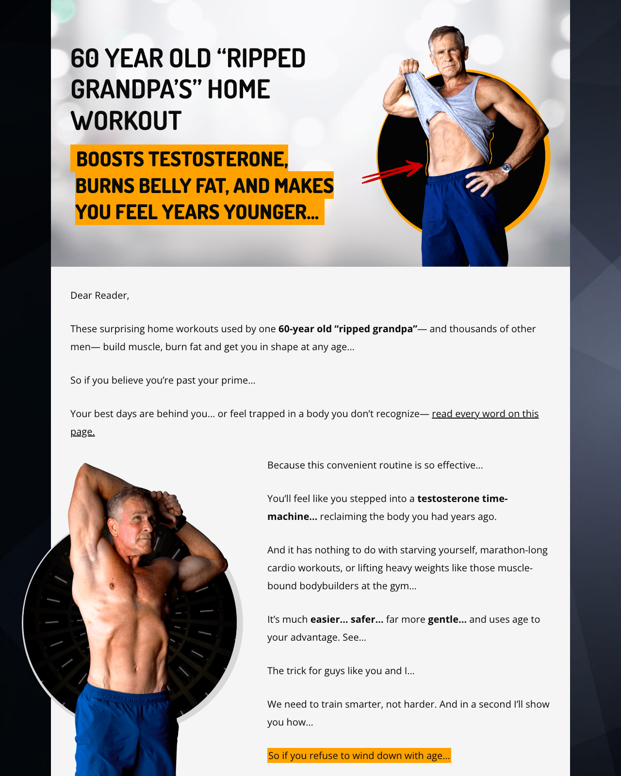 Screenshot of the Fit After 50 For Men - This Cold Traffic Killer Is Now On Clickbank! sales page — open current offer
