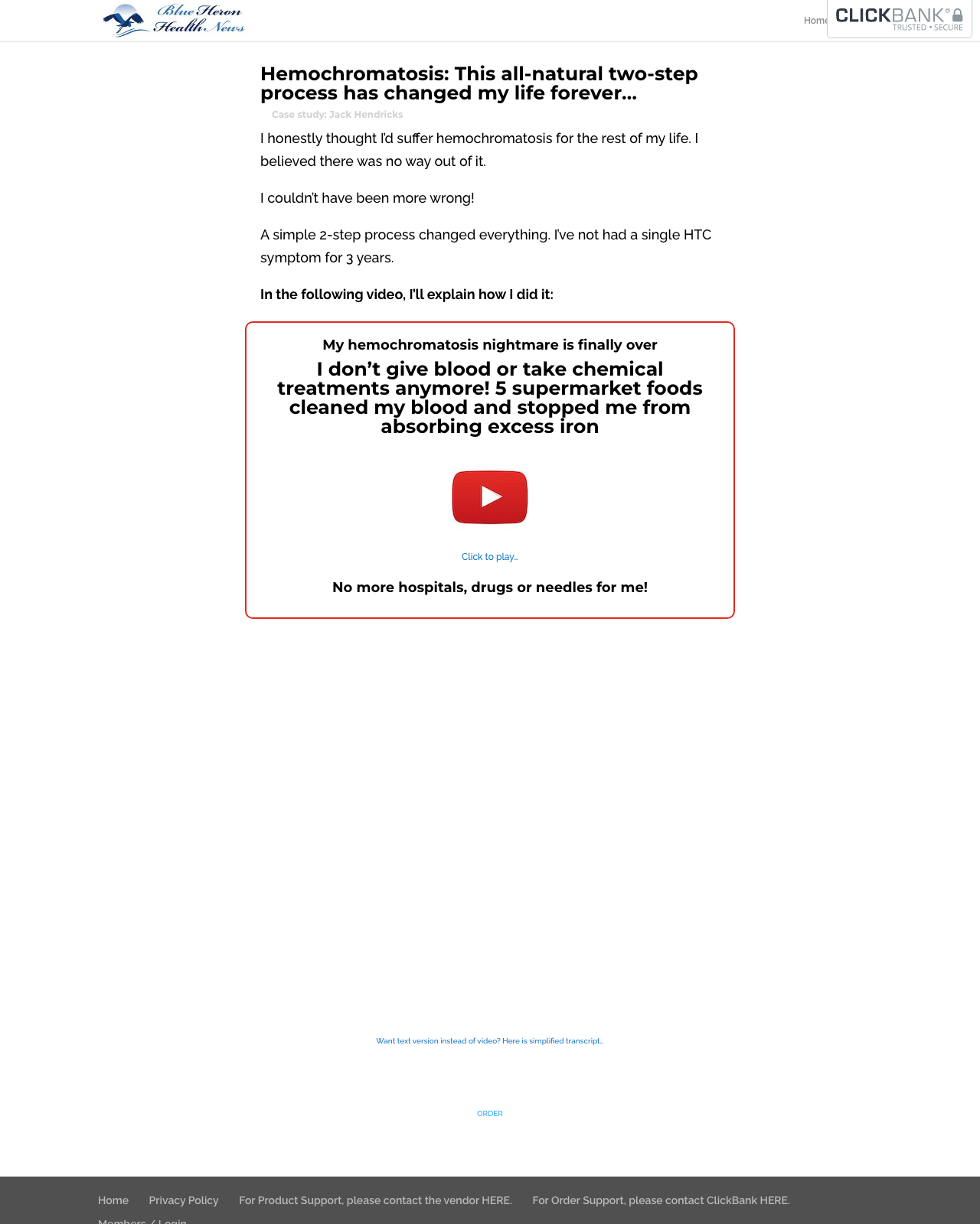 Hemochromatosis - Blood Iron Levels Remedies review image from Supplement Skeptic