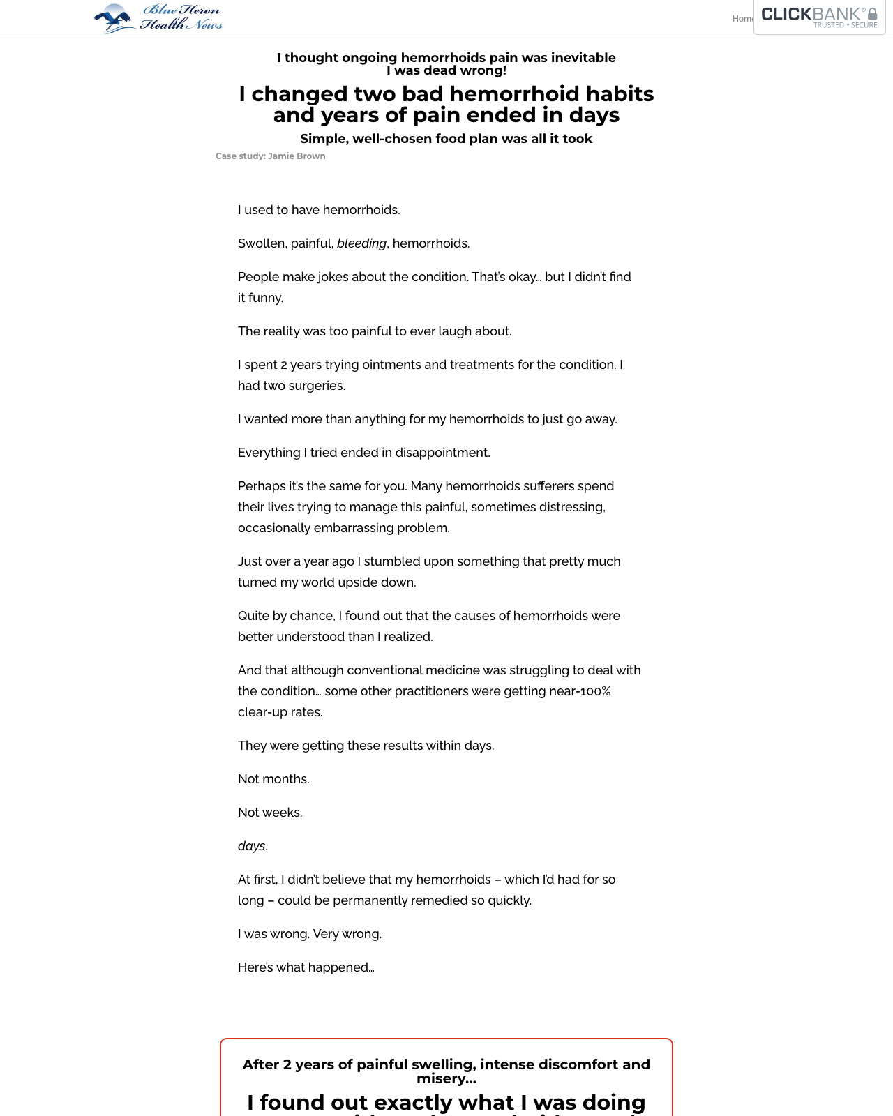 Hemorrhoids Horror Healed Remedies review image from Supplement Skeptic