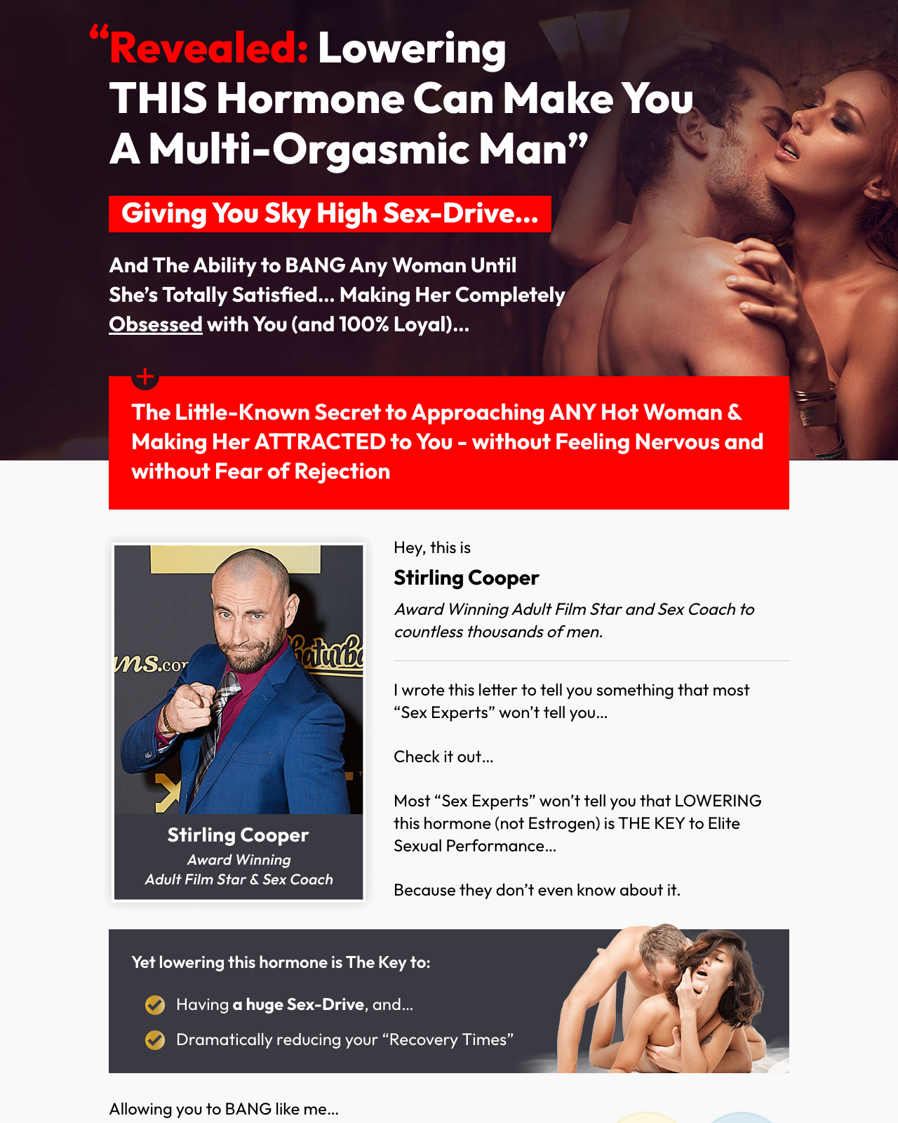 Screenshot of the Men's Health offer with REAL AUTHORITY and HUGE CONVERSIONS sales page — open current offer