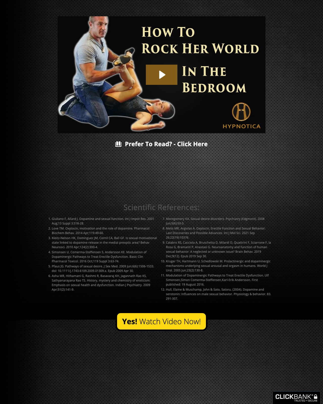 Screenshot of the Modern Day Sexual Man -- ED Offer by "Hypnotica" sales page — open current offer