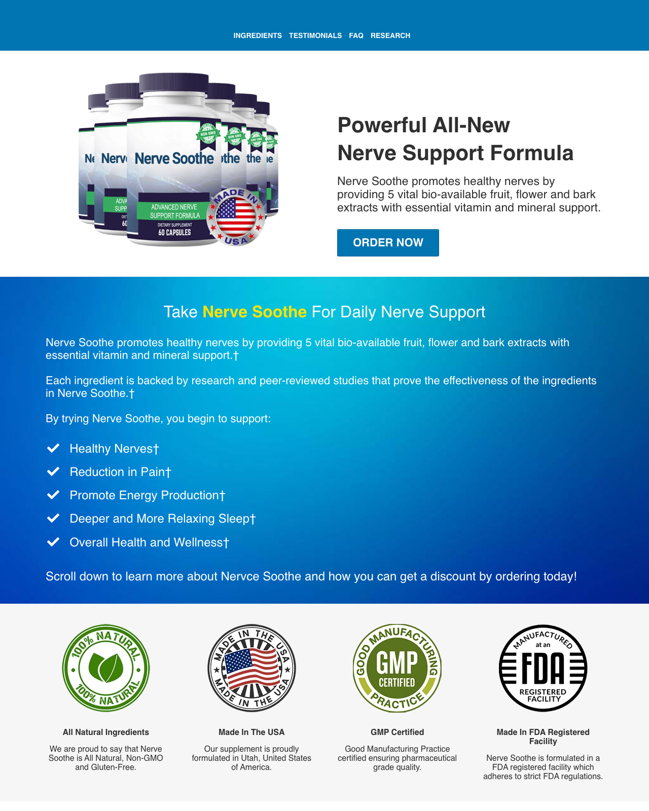 Screenshot of the Nerve Niche Has Never Been This Lucrative! sales page — open current offer