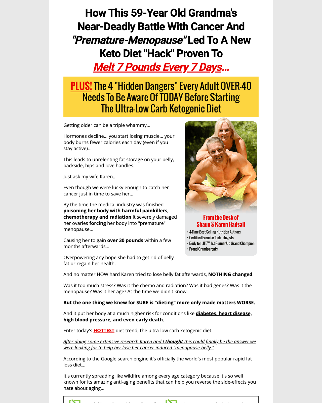 Screenshot of the Over 40 Keto Solution - 100% Commish For Any Affiliate sales page — open current offer