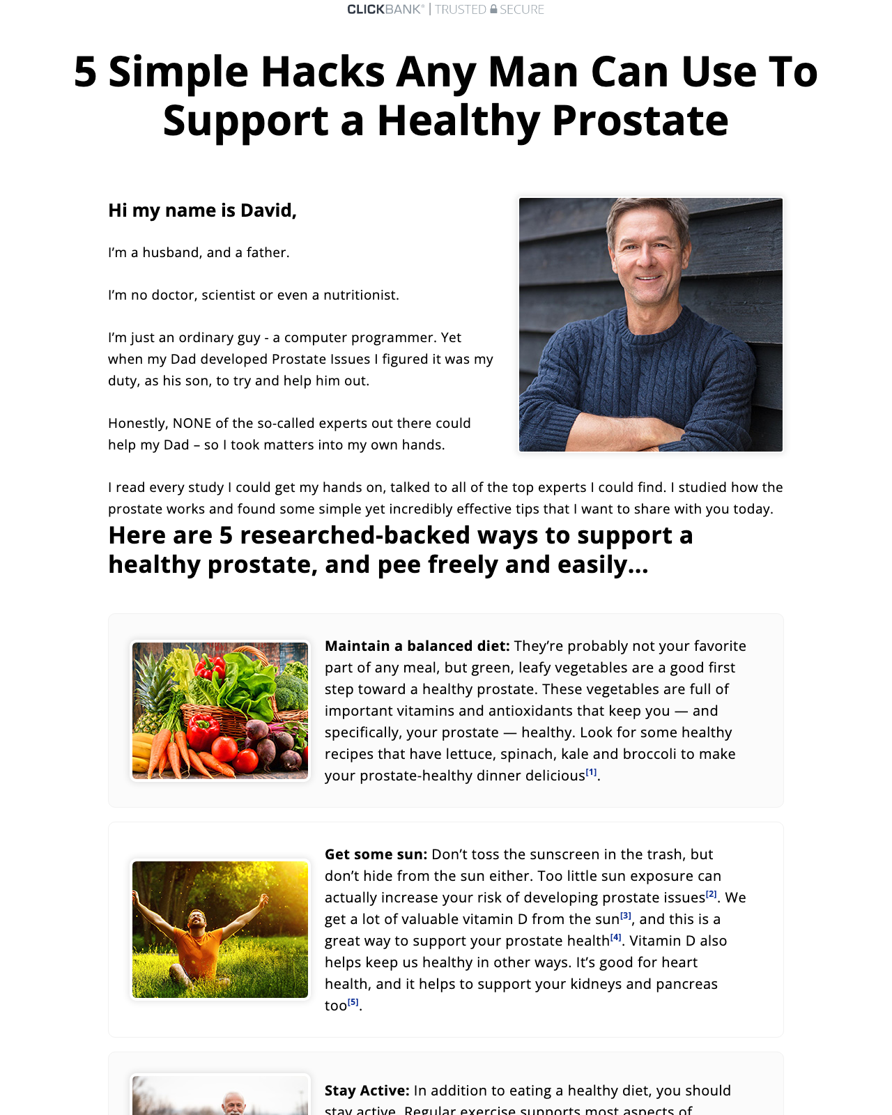 Screenshot of the ProstaClear sales page — open current offer