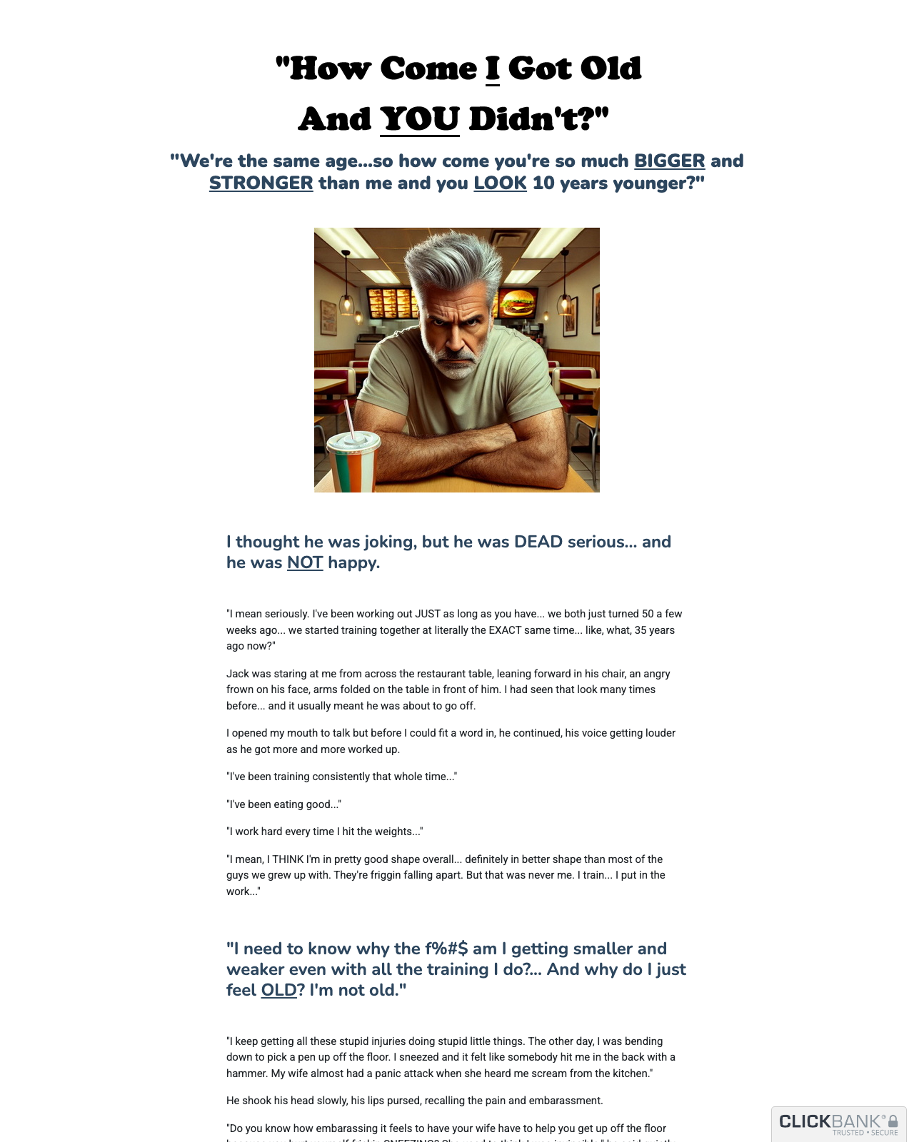 Screenshot of the Return to Prime - Turn Your Muscle Clock Back 20 Years! sales page — open current offer