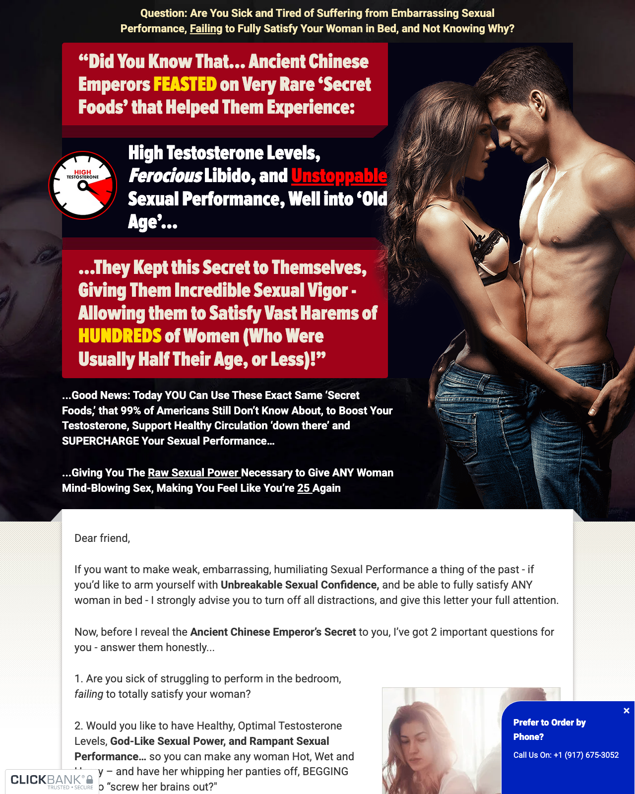 Screenshot of the Rock Hard Formula sales page — open current offer