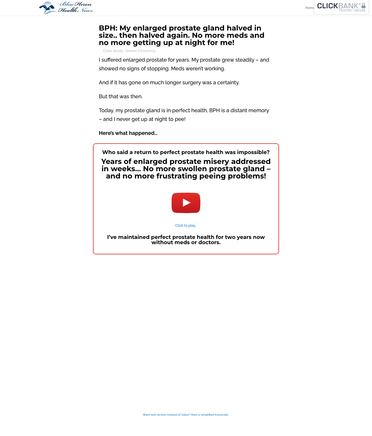 The Prostate Protocol - BPH - Blue Heron Health News Remedies review image from Supplement Skeptic