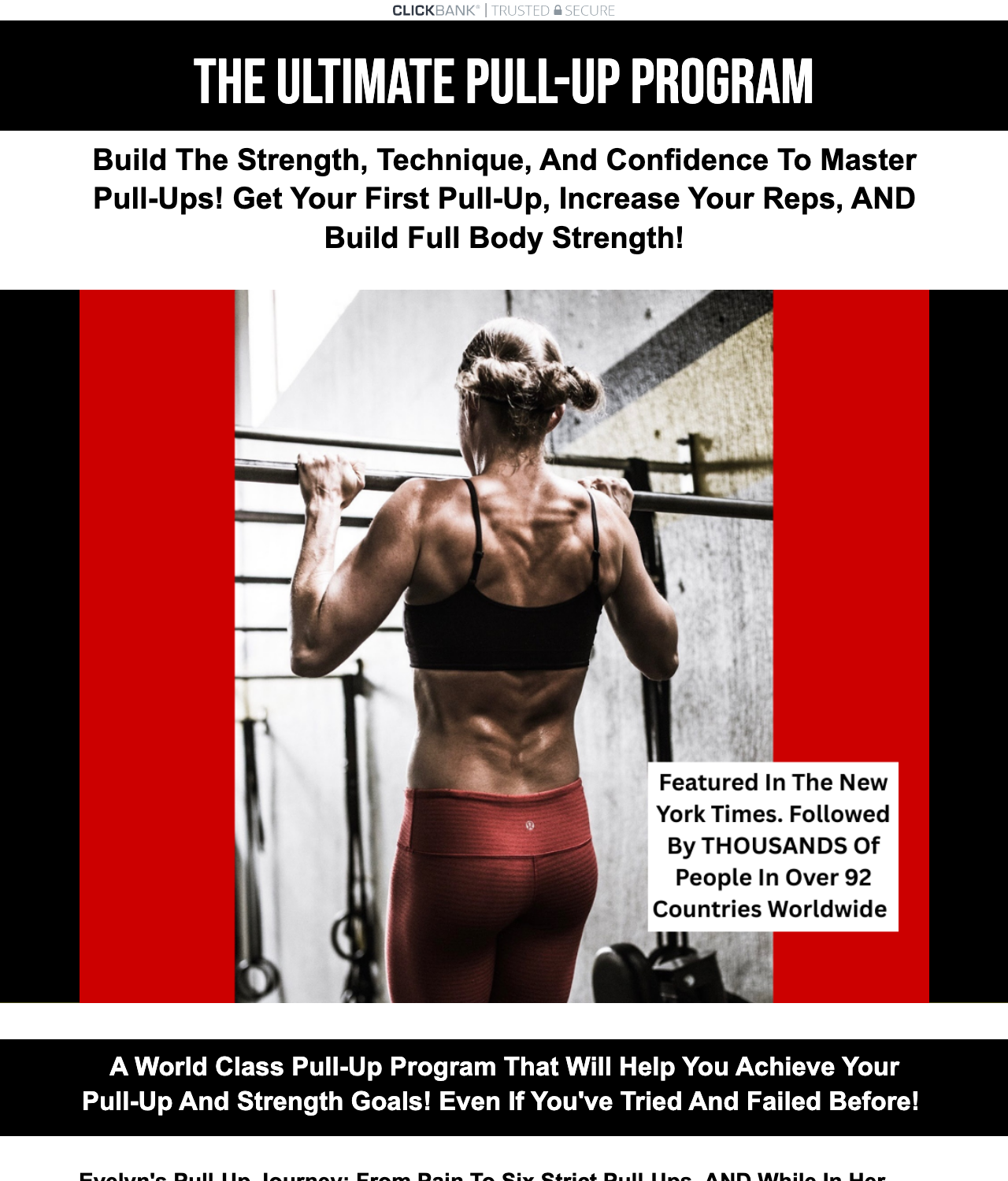 Screenshot of the The Ultimate Pull-Up Program sales page — open current offer