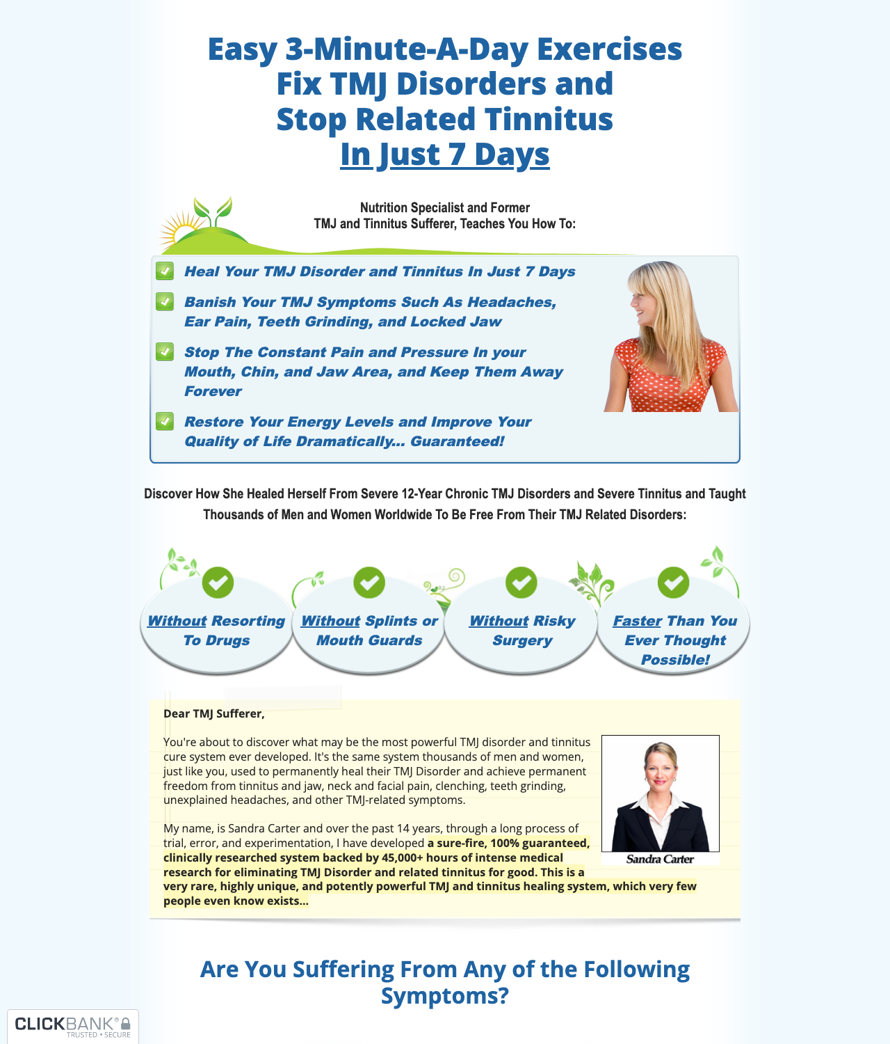 Screenshot of the TMJ No More (tm): $45/Sale ~ Top TMJ, Bruxism & Teeth Grinding Offer! sales page — open current offer