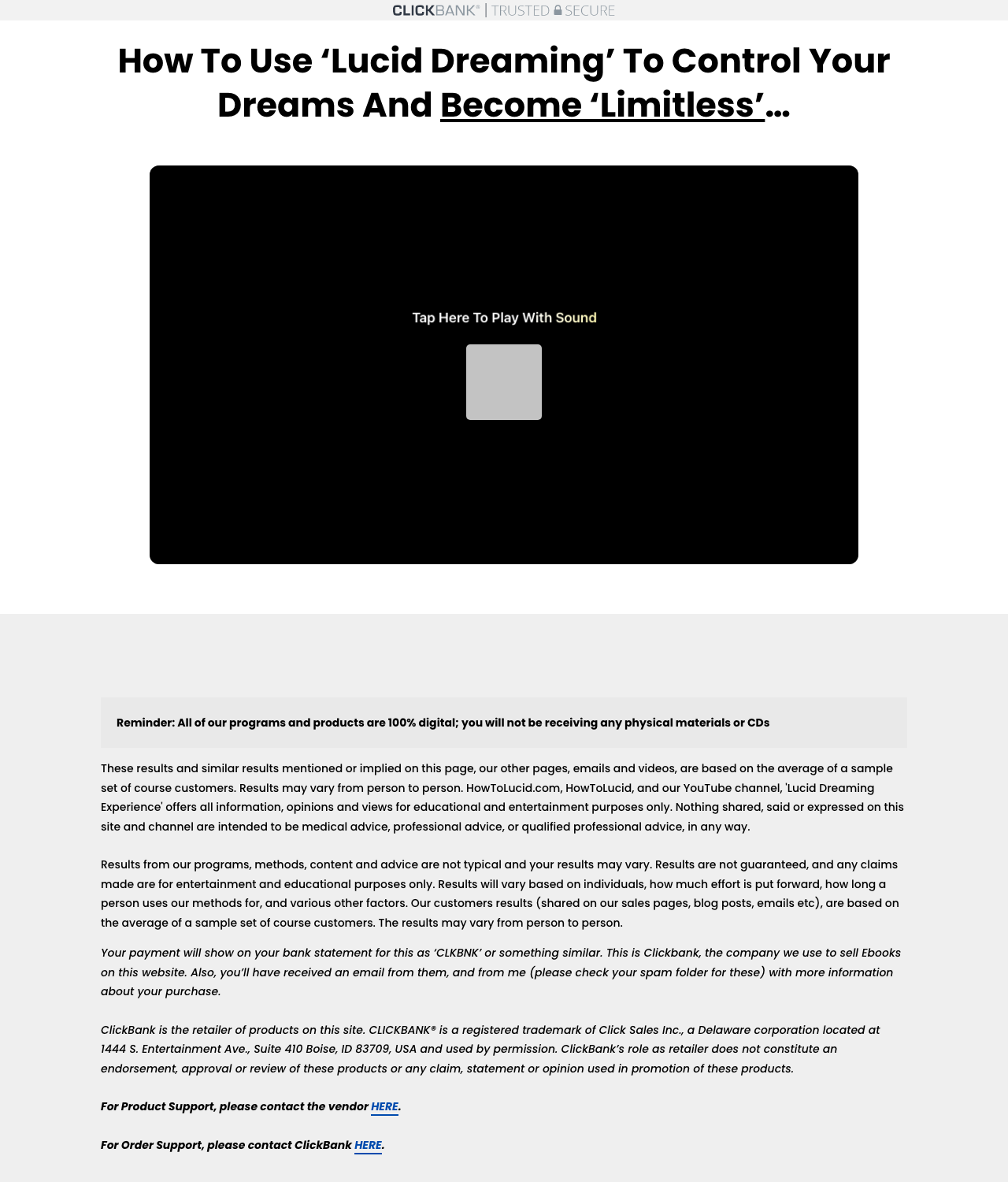 Unique Lucid Dreaming Offer From CB Platinum Plus Vendor: Test Now! Sleep and Dreams review image from Supplement Skeptic