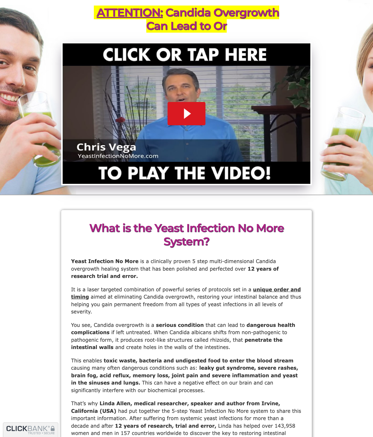 Yeast Infection No More (TM) ~ Top Candida Offer On CB! Women's Health review image from Supplement Skeptic