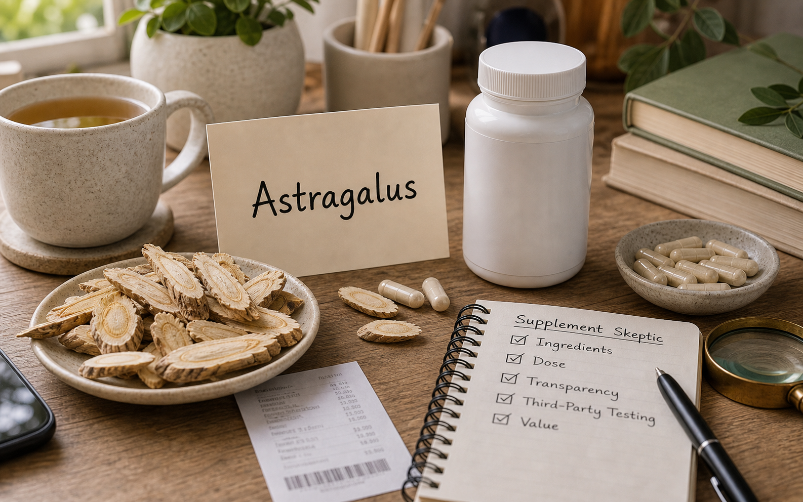 Astragalus ingredient review scene