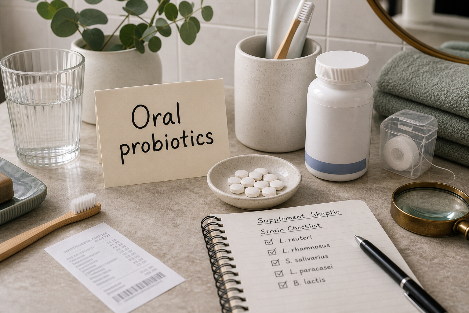 Oral probiotics ingredient review scene
